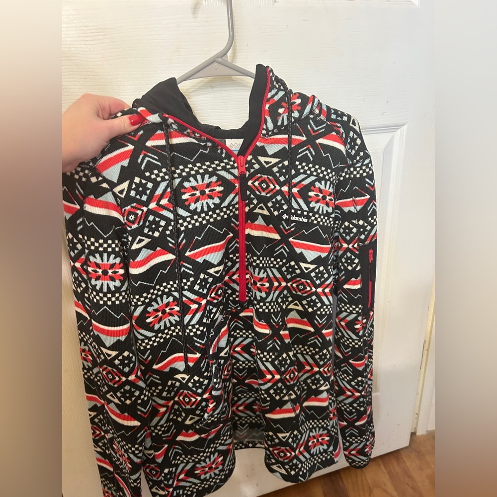 Women's Medium Columbia Black and Red Geometric Jacket